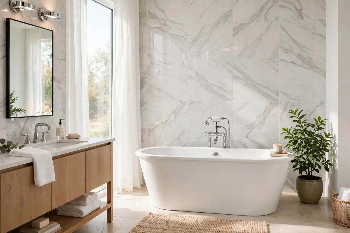 Bright bathroom with quality plumbing fixtures in Alexandria home